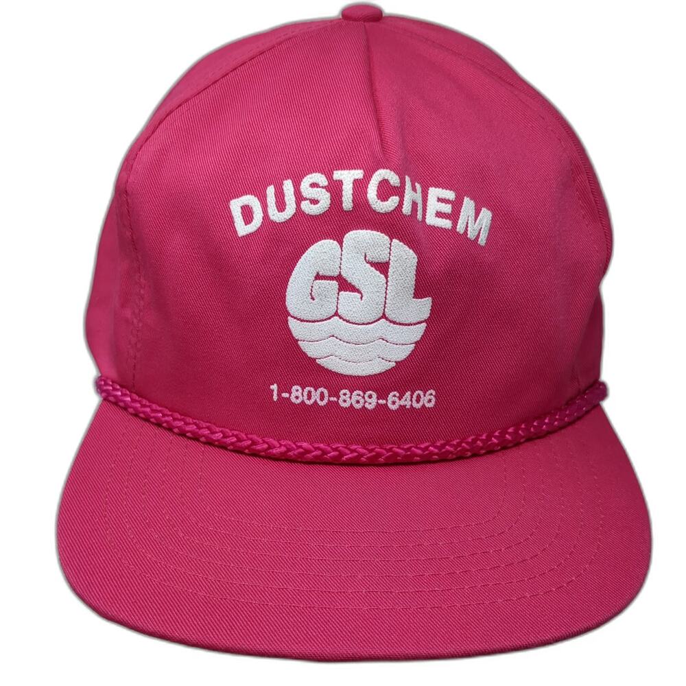 San Sun 5 Panel Pink One Size Rope Hat Dustchem GSL Slideback Embroidered